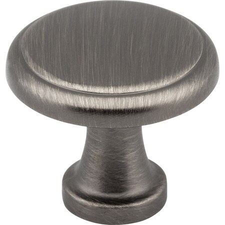 Elements 1-3/16" Diameter Brushed Pewter Kenner Cabinet Mushroom Knob 3970-BNBDL